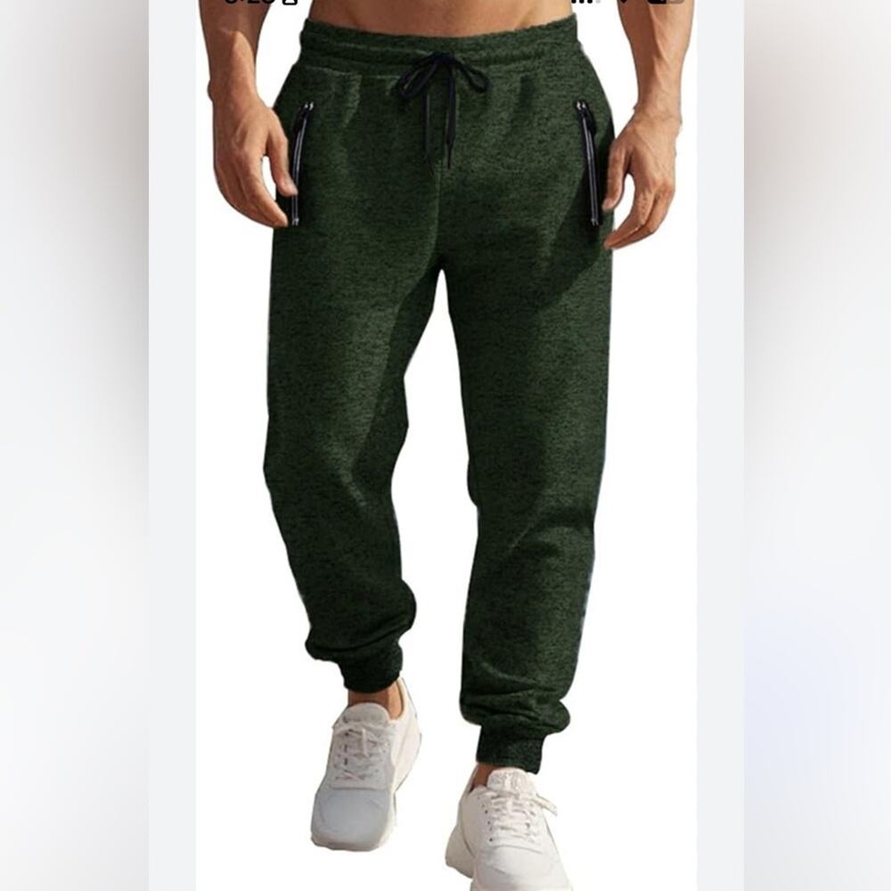 Zone Pro Dark Green Jogger Pants with Zipper Pockets
